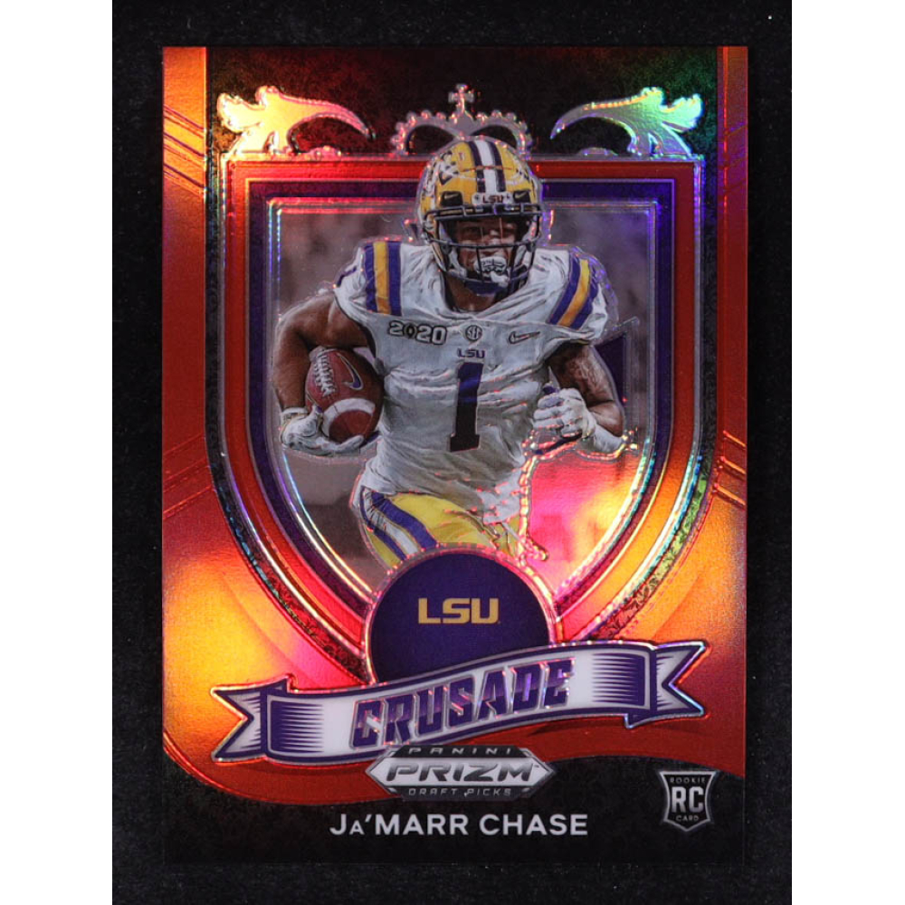 Ja'Marr Chase 2021 Panini Prizm Draft Picks Prizms Red #162 Crusade #118/299 RC at PristineAuction.com