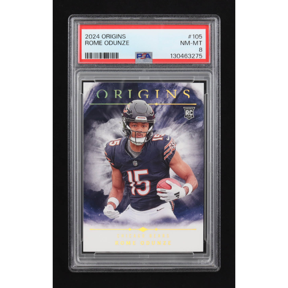 Rome Odunze 2024 Panini Origins #105 RC (PSA 8) at PristineAuction.com