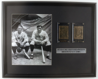 "1927 Yankees Murderers Row" Custom Framed Photo with Set of (2) Babe Ruth & Lou Gehrig 23Kt Gold Cards at PristineAuction.com