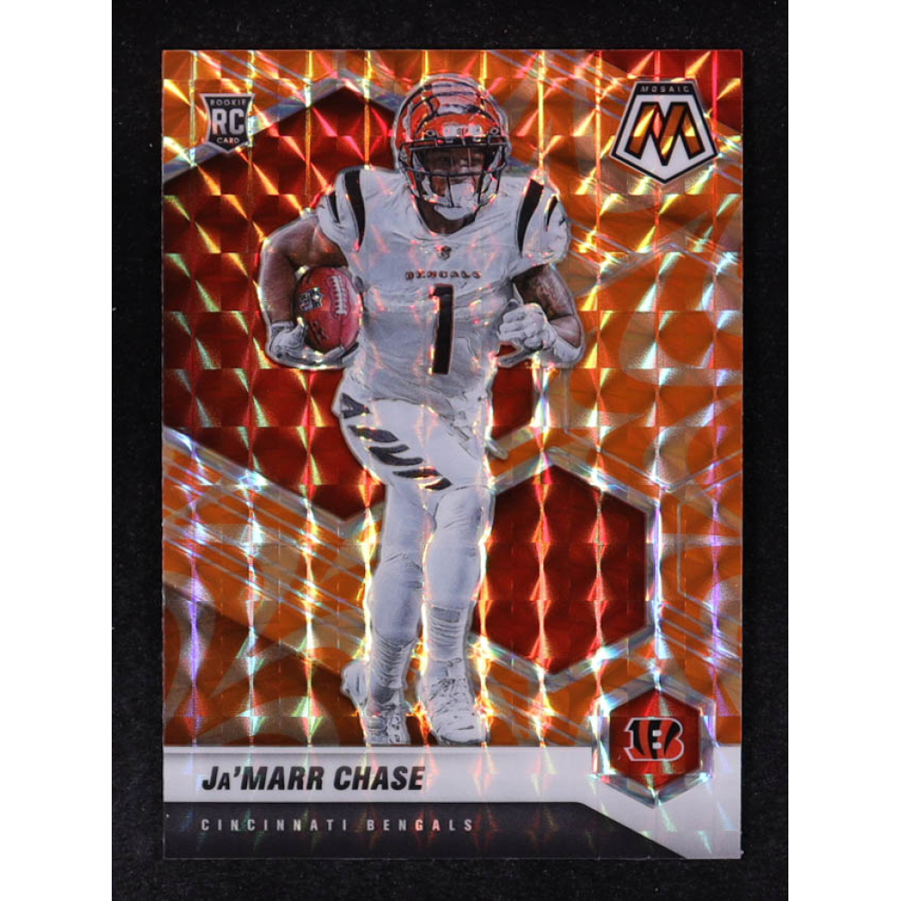 Ja'Marr Chase 2021 Panini Mosaic Mosaic Reactive Orange #307 RC at PristineAuction.com