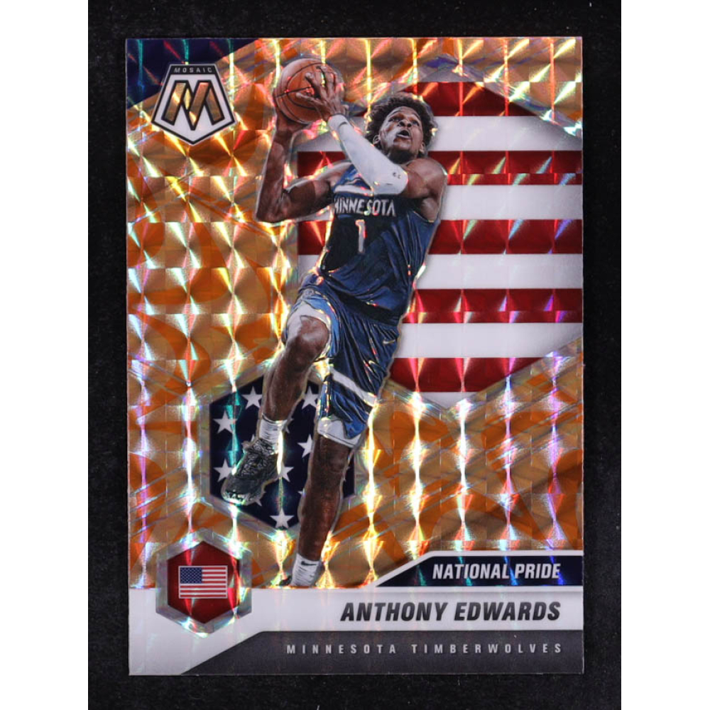 Anthony Edwards 2020-21 Panini Mosaic Mosaic Reactive Orange #252 NP RC at PristineAuction.com