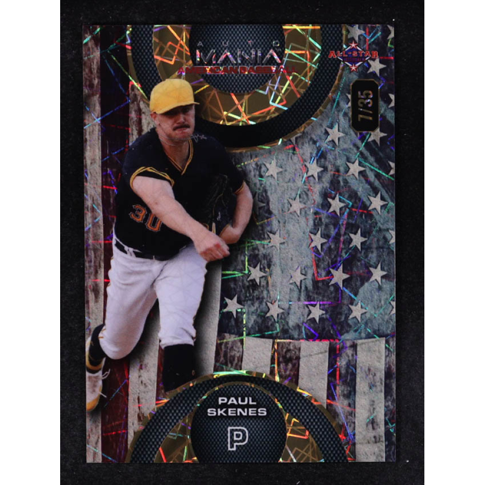 Paul Skenes 2024 Wild Card Auto Mania Circle Vintage American Flag Disco #AMACPS2 RC #7/35 at PristineAuction.com