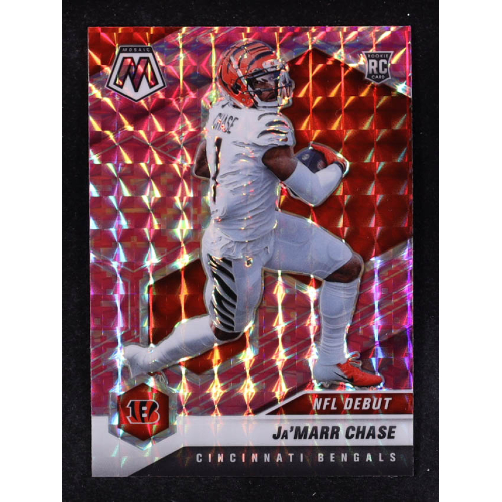 Ja'Marr Chase 2021 Panini Mosaic Mosaic Camo Pink #247 DEB RC at PristineAuction.com