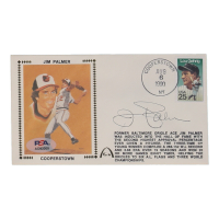 Jim Palmer Signed 1990 Hall Of Fame Induction Day Stamped Cachet (PSA) at PristineAuction.com