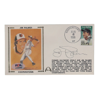Jim Palmer Signed 1990 Hall Of Fame Induction Day Stamped Cachet (PSA) at PristineAuction.com