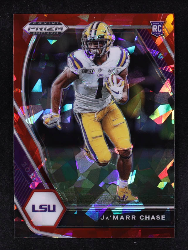 Ja'Marr Chase 2021 Panini Prizm Draft Picks Prizms Red Ice #112 RC at PristineAuction.com Ja'Marr Chase 2021 Panini Prizm Draft Picks Prizms Red Ice #112 RC at PristineAuction.com