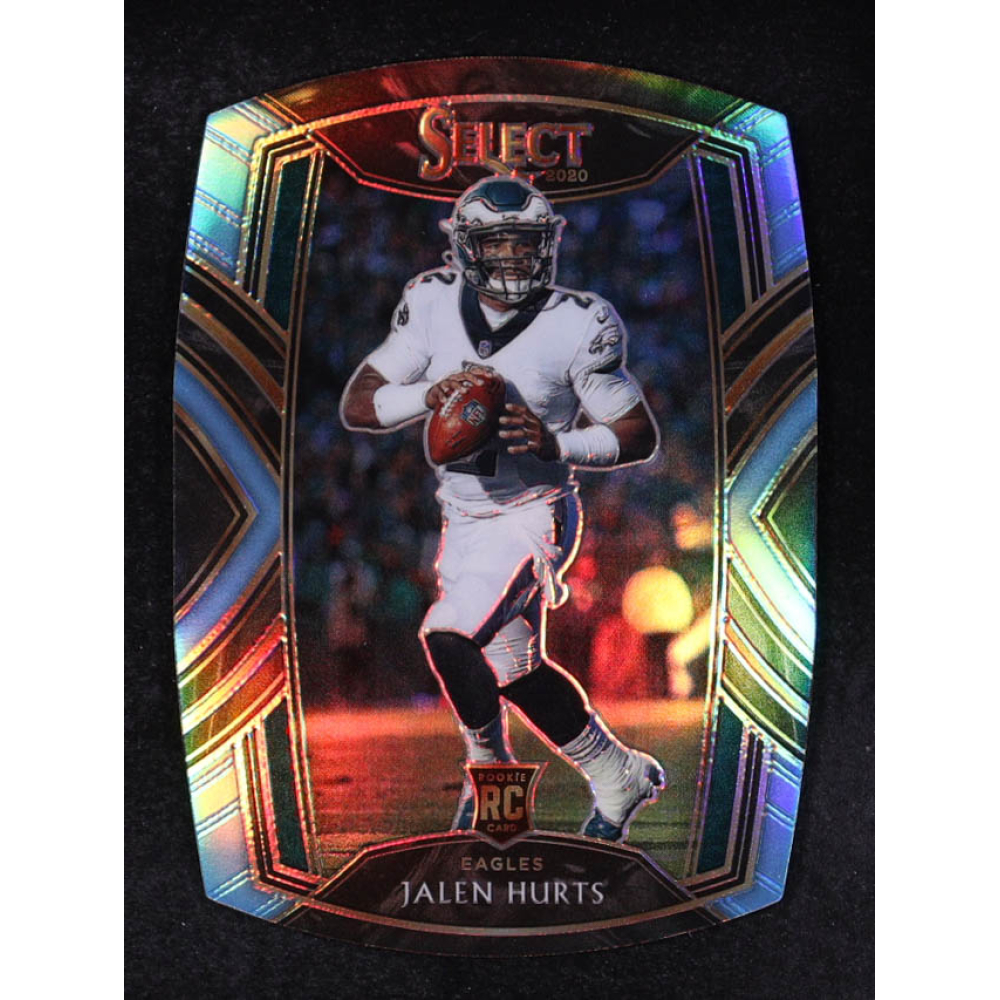 Jalen Hurts 2020 Select Prizm Light Blue Die Cut #250 RC at PristineAuction.com