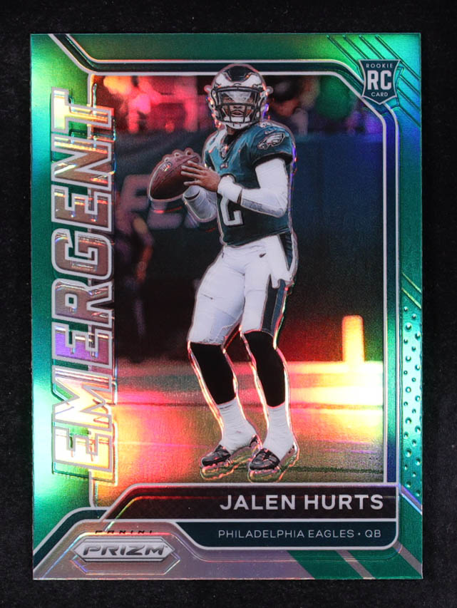 Jalen Hurts 2020 Panini Prizm Emergent Prizms Green #12 RC at PristineAuction.com Jalen Hurts 2020 Panini Prizm Emergent Prizms Green #12 RC at PristineAuction.com