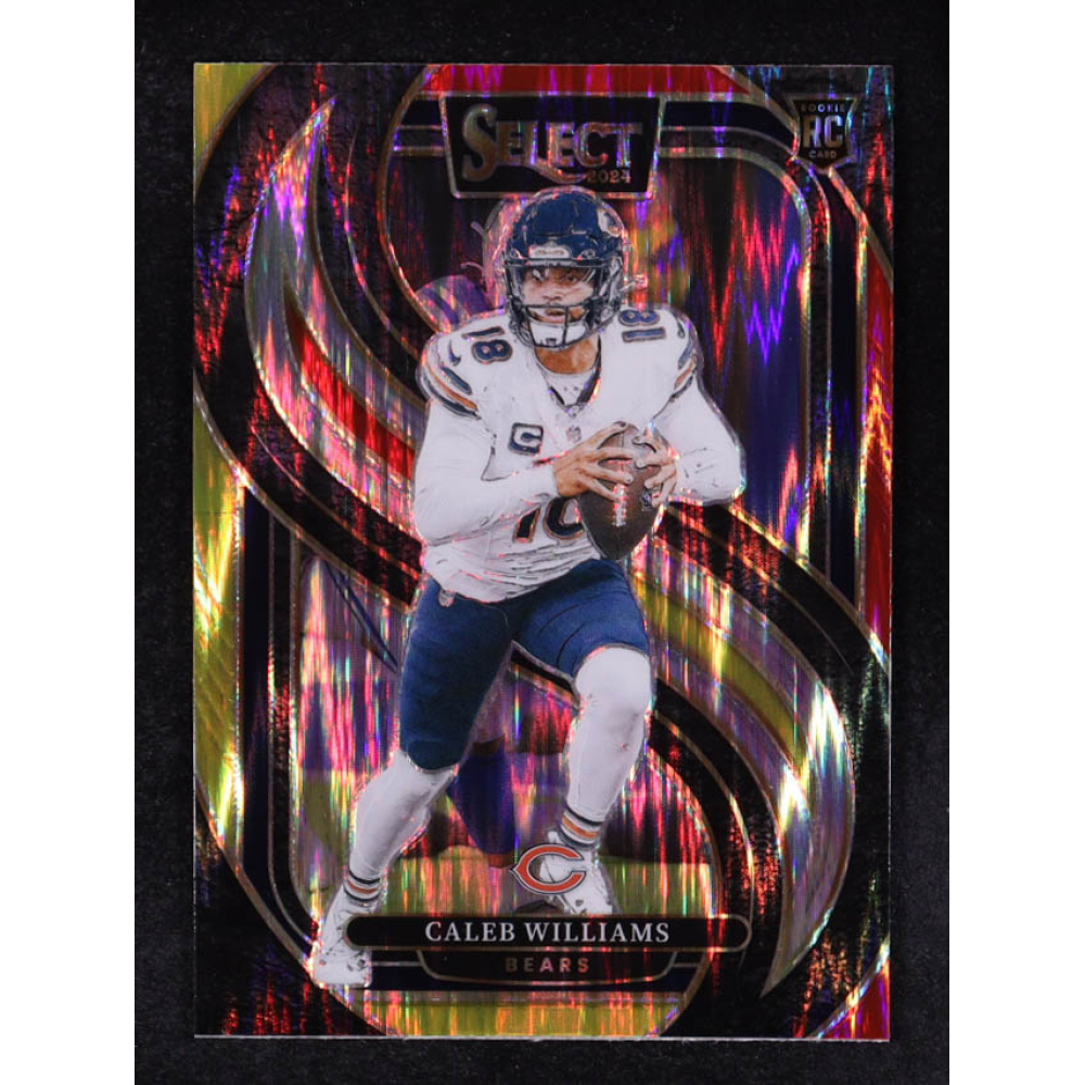 Caleb Williams 2024 Select Prizm Red and Yellow Shock #114 RC at PristineAuction.com