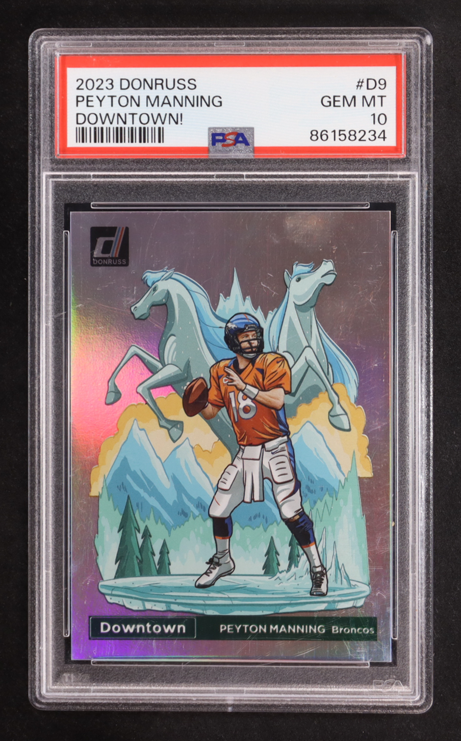 Peyton Manning 2023 Donruss Optic Downtown #D9 (PSA 10) at PristineAuction.com Peyton Manning 2023 Donruss Optic Downtown #D9 (PSA 10) at PristineAuction.com