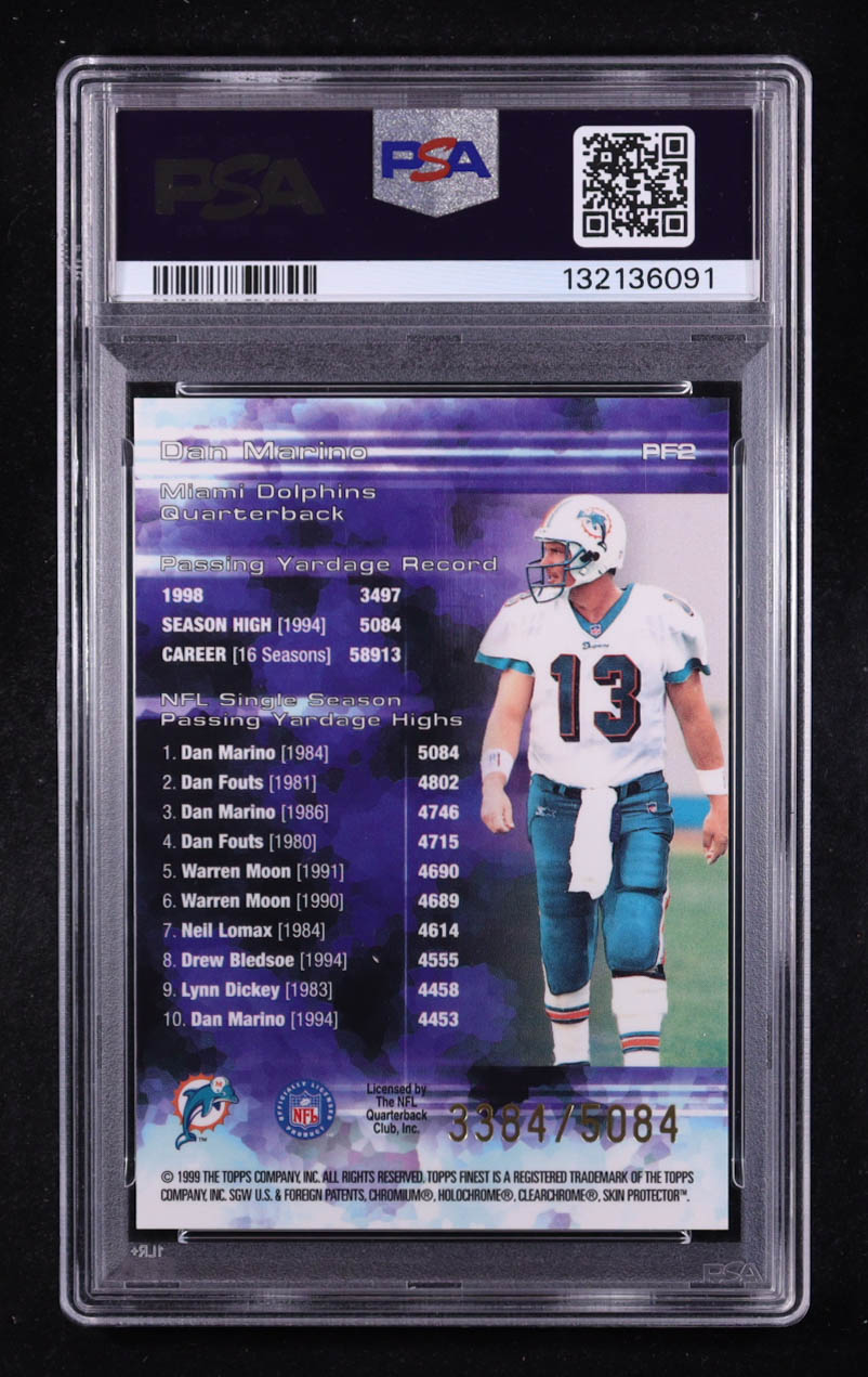 Dan Marino 1999 Finest Prominent Figures #PF2 #3384/5084 (PSA 9) at PristineAuction.com Dan Marino 1999 Finest Prominent Figures #PF2 #3384/5084 (PSA 9) at PristineAuction.com