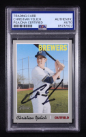 Christian Yelich Signed 2019 Topps heritage #410 (PSA) at PristineAuction.com