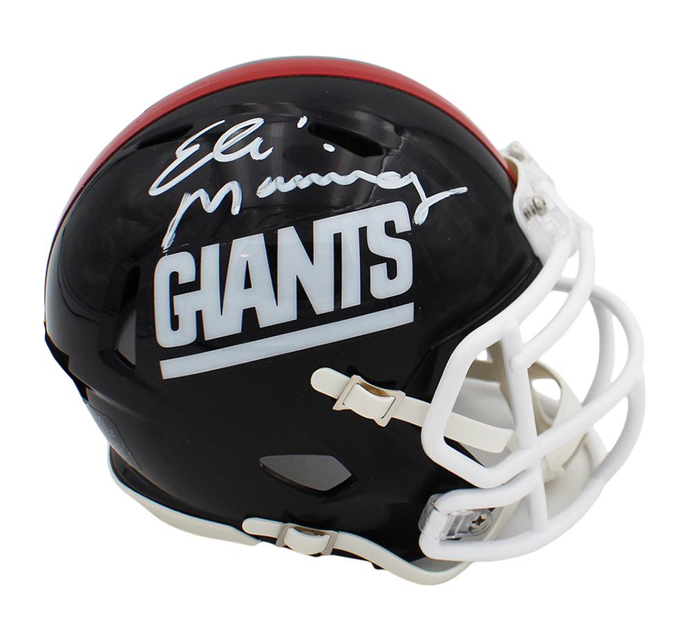 Eli Manning Signed Giants Thowback Alternate Speed Mini Helmet (Fanatics) at PristineAuction.com Eli Manning Signed Giants Thowback Alternate Speed Mini Helmet (Fanatics) at PristineAuction.com