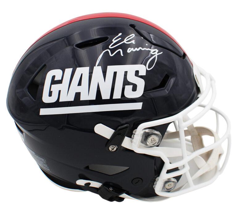 Eli Manning Signed Giants Full-Size Authentic On-Field Throwback Alternate Speedflex Helmet (Fanatics) at PristineAuction.com Eli Manning Signed Giants Full-Size Authentic On-Field Throwback Alternate Speedflex Helmet (Fanatics) at PristineAuction.com