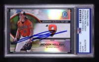 Jackson Holliday Signed 2023 Bowman Chrome Scouts Top 100 #BTP-9 RC (PSA) at PristineAuction.com