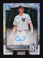 Cam Schlittler 2025 Bowman Chrome Prospect Autographs Mini-Diamond Refractors #CPACSC #024/100 RC at PristineAuction.com