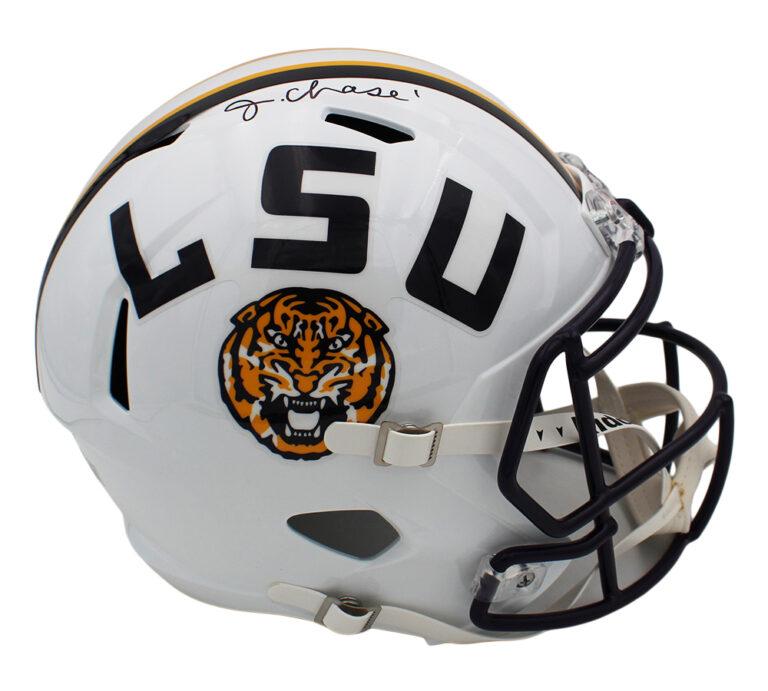 Ja'Marr Chase Signed LSU Tigers Full-Size Speed Helmet (Beckett) at PristineAuction.com Ja'Marr Chase Signed LSU Tigers Full-Size Speed Helmet (Beckett) at PristineAuction.com