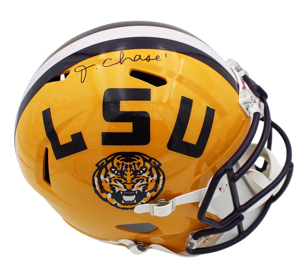 Ja'Marr Chase Signed LSU Tigers Full-Size Speed Helmet (Beckett) at PristineAuction.com Ja'Marr Chase Signed LSU Tigers Full-Size Speed Helmet (Beckett) at PristineAuction.com