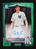 Cam Schlittler 2025 Bowman Chrome Prospect Autographs Green Reptilian Refractors #CPACSC #75/99 RC at PristineAuction.com