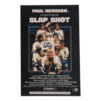 Allan Nicholls, Dave Hanson & Jeff Carlson Signed "Slap Shot" 11x17 Movie Poster Photo Inscribed "Old Time Hockey" & "Puttin' on the Foil" (Beckett) at PristineAuction.com