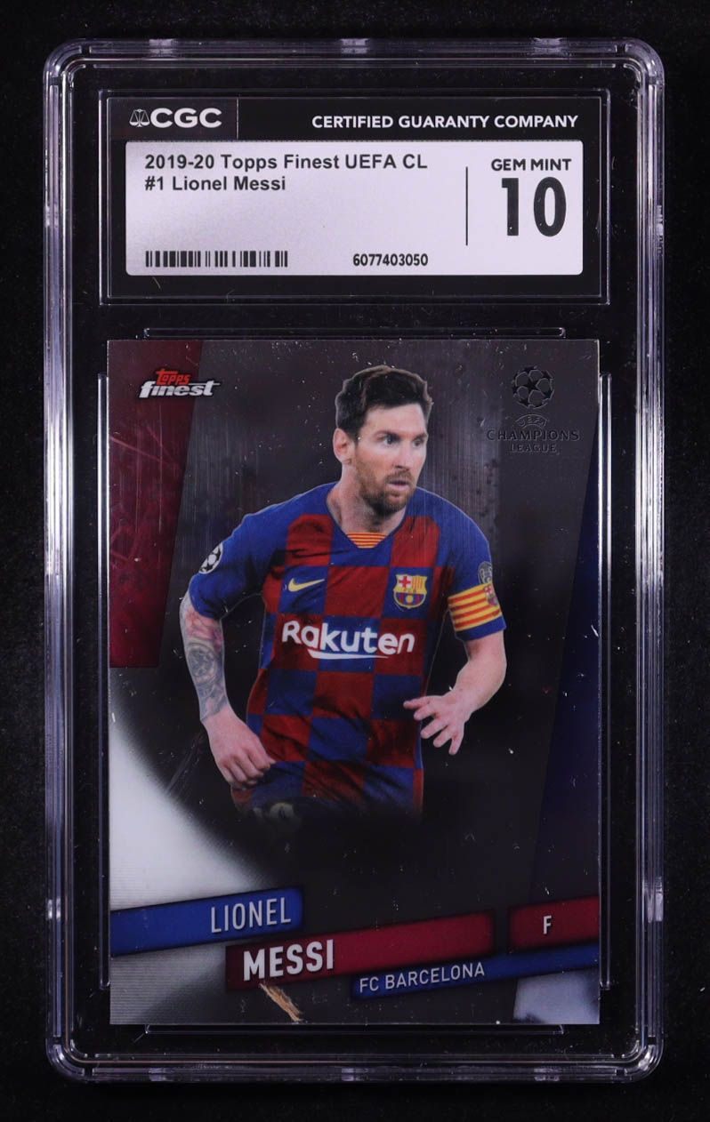 Lionel Messi 2019-20 Finest UEFA Champions League #1 (CGC 10) at PristineAuction.com Lionel Messi 2019-20 Finest UEFA Champions League #1 (CGC 10) at PristineAuction.com