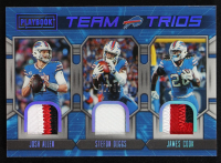 Josh Allen / James Cook RC / Stefon Diggs 2022 Panini Playbook Team Trios Materials Platinum #8 #02/49 at PristineAuction.com