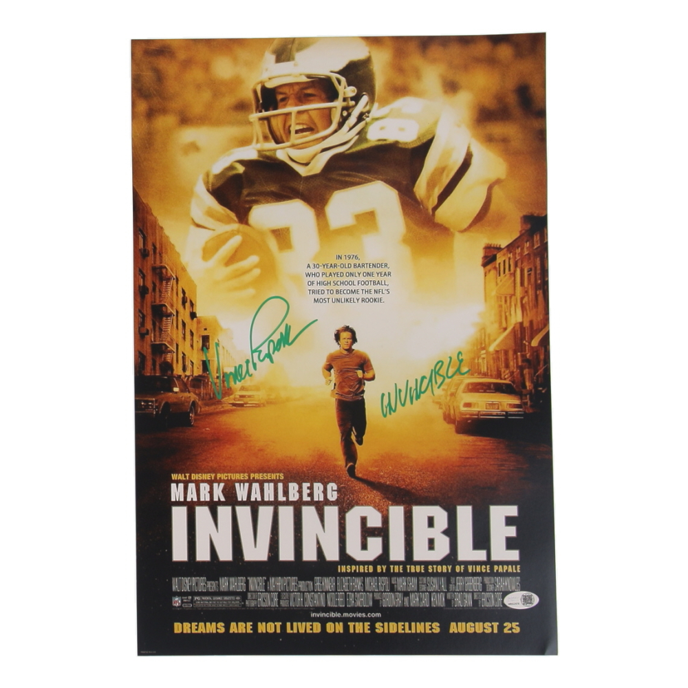 Vince Papale Signed "Invincible" 11x17 Photo Inscribed "Invincible" (JSA) at PristineAuction.com