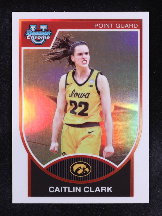 Caitlin Clark 2023-24 Bowman Chrome University '07-08 Bowman #07B22 RC at PristineAuction.com Caitlin Clark 2023-24 Bowman Chrome University '07-08 Bowman #07B22 RC at PristineAuction.com