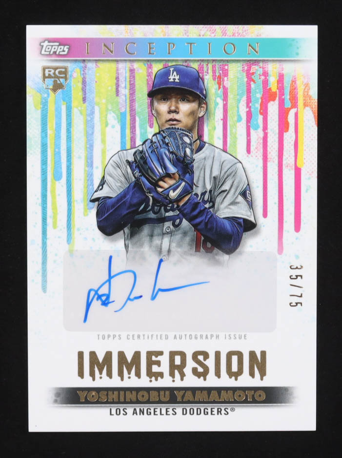 Yoshinobu Yamamoto 2024 Topps Inception Immersion Autographs #IAYY #35/75 RC at PristineAuction.com Yoshinobu Yamamoto 2024 Topps Inception Immersion Autographs #IAYY #35/75 RC at PristineAuction.com