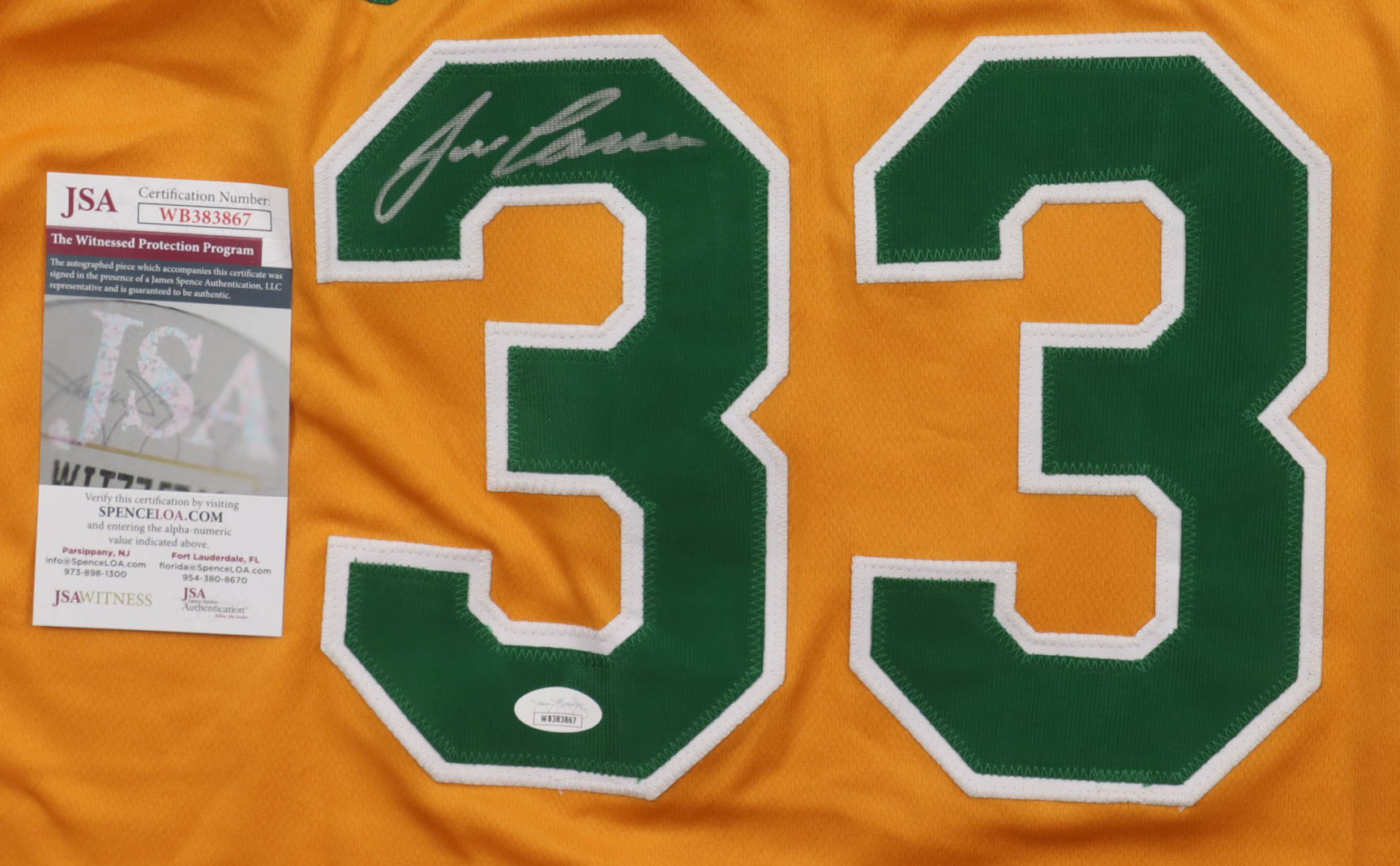 Jose Canseco Signed Jersey (JSA) at PristineAuction.com Jose Canseco Signed Jersey (JSA) at PristineAuction.com