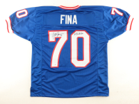 John Fina Signed Jersey Inscribed "#BillsMafia" (JSA) at PristineAuction.com