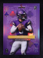 J. J. McCarthy 2024 Wild Card 5 Card Draw Stacked Deck Ten Of Clubs Purple #SDPC-JMN #2/4 RC at PristineAuction.com