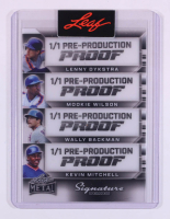 Lenny Oykstra / Mookie Wilson / Wally Backman / Kevin Mitchell Leaf Metal Signature Series Pre-Production Proof #NNO #1/1 at PristineAuction.com