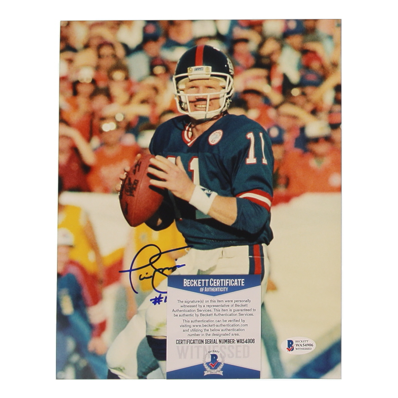 Phil Simms Signed Giants 8x10 Photo (Beckett) at PristineAuction.com Phil Simms Signed Giants 8x10 Photo (Beckett) at PristineAuction.com
