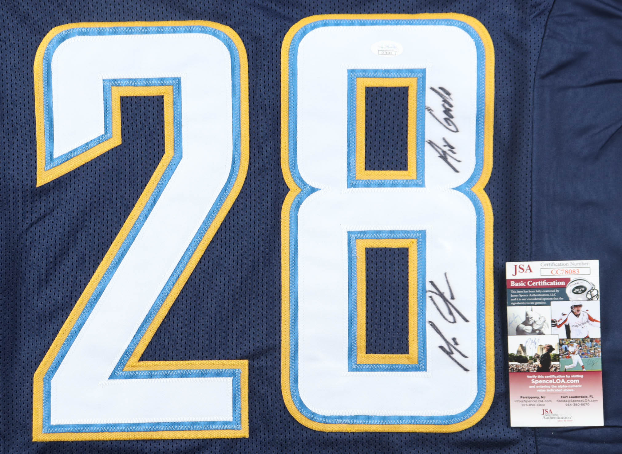 Melvin Gordon Signed Jersey Inscribed "Air Gordon" (JSA) at PristineAuction.com Melvin Gordon Signed Jersey Inscribed "Air Gordon" (JSA) at PristineAuction.com