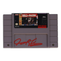 Dennis Rodman Signed "Bulls vs Blazers and the NBA Playoffs" SNES Video Game Cartridge (JSA) at PristineAuction.com