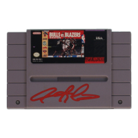 Dennis Rodman Signed "Bulls vs Blazers and the NBA Playoffs" SNES Video Game Cartridge (JSA) at PristineAuction.com