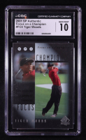 Tiger Woods 2001 SP Authentic Focus on a Champion #FC8 RC (CGC 10) at PristineAuction.com