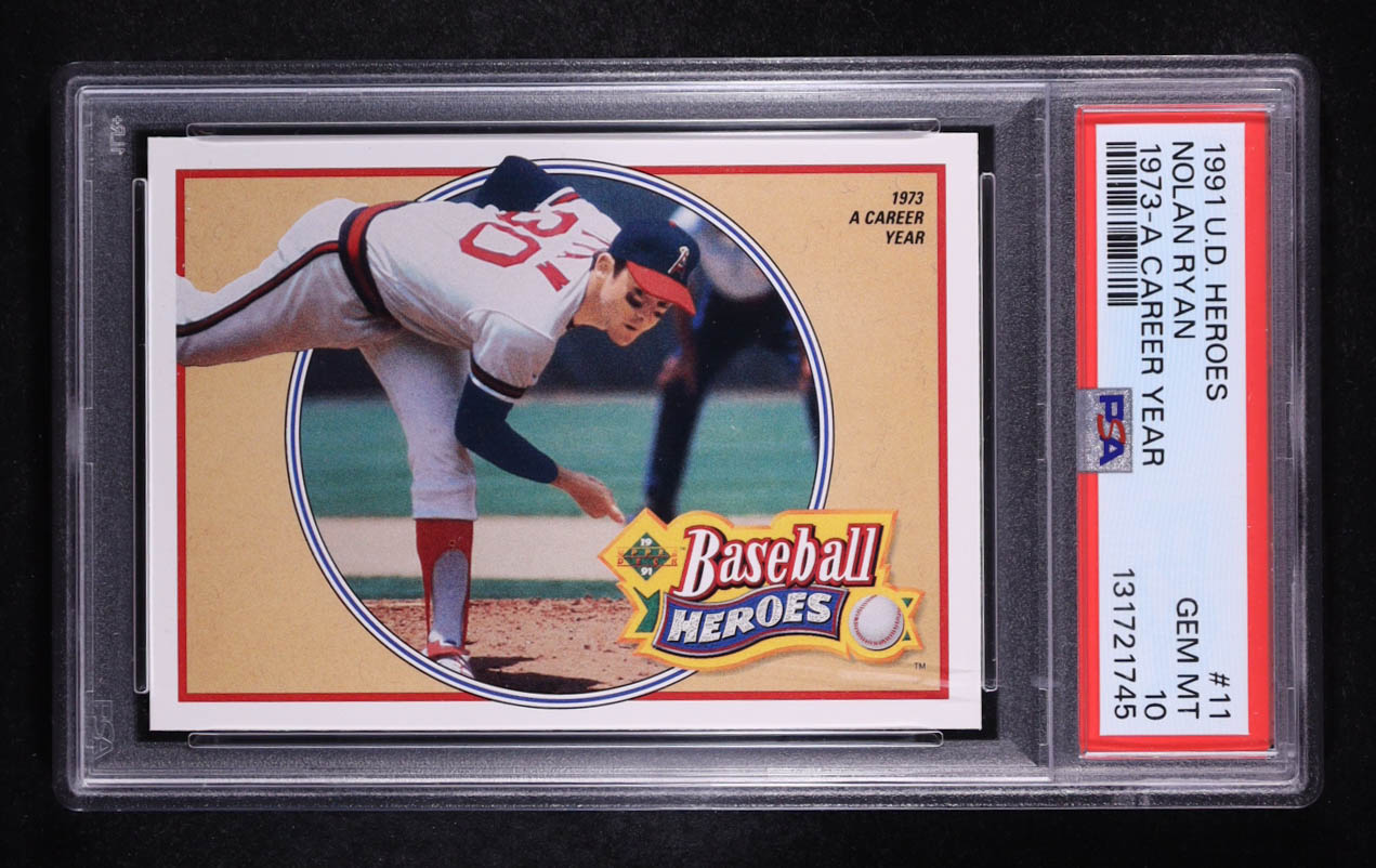 Nolan Ryan 1991 Upper Deck Ryan Heroes #11 (PSA 10) at PristineAuction.com Nolan Ryan 1991 Upper Deck Ryan Heroes #11 (PSA 10) at PristineAuction.com