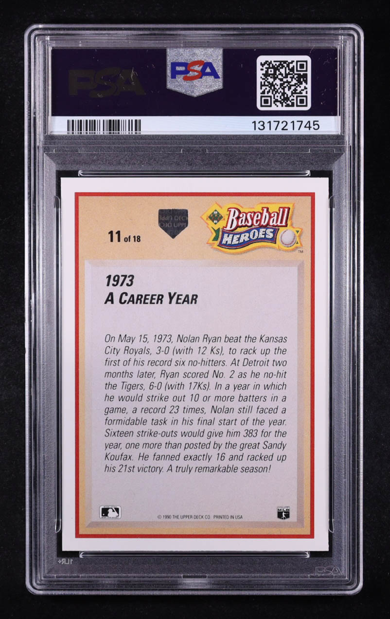 Nolan Ryan 1991 Upper Deck Ryan Heroes #11 (PSA 10) at PristineAuction.com Nolan Ryan 1991 Upper Deck Ryan Heroes #11 (PSA 10) at PristineAuction.com
