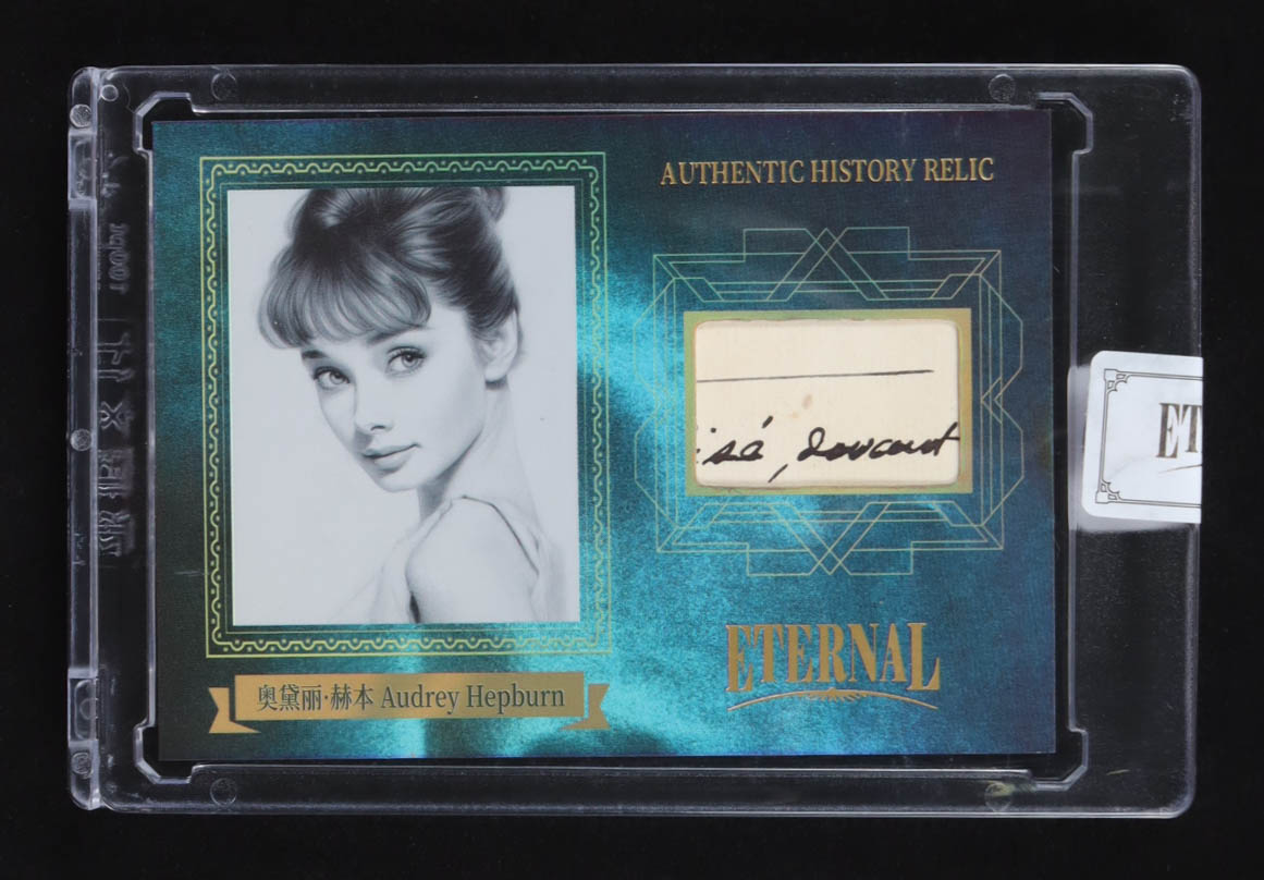 Audrey Hepburn 2024 Eternal Authentic History Relic #NNO #57/75 at PristineAuction.com Audrey Hepburn 2024 Eternal Authentic History Relic #NNO #57/75 at PristineAuction.com