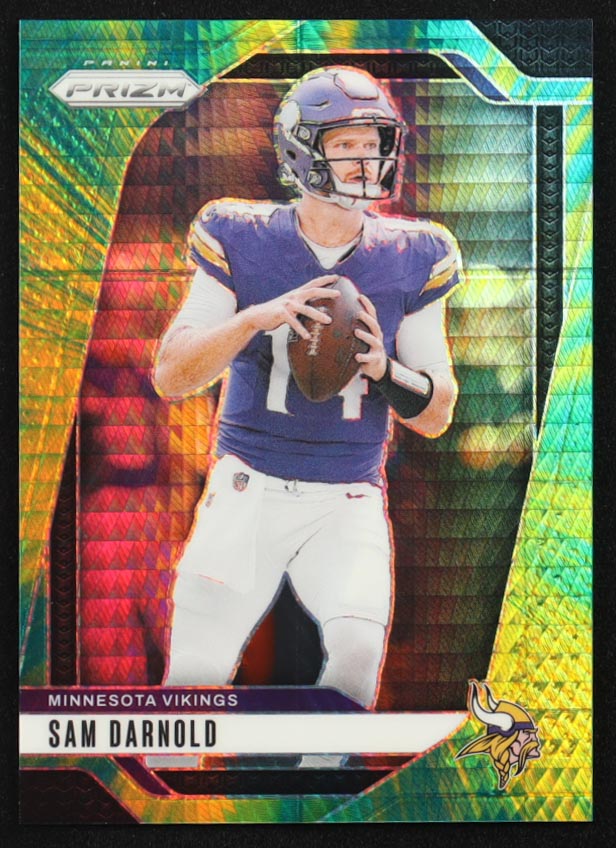 Sam Darnold 2024 Panini Prizm Prizms Hyper #185 #128/180 at PristineAuction.com Sam Darnold 2024 Panini Prizm Prizms Hyper #185 #128/180 at PristineAuction.com