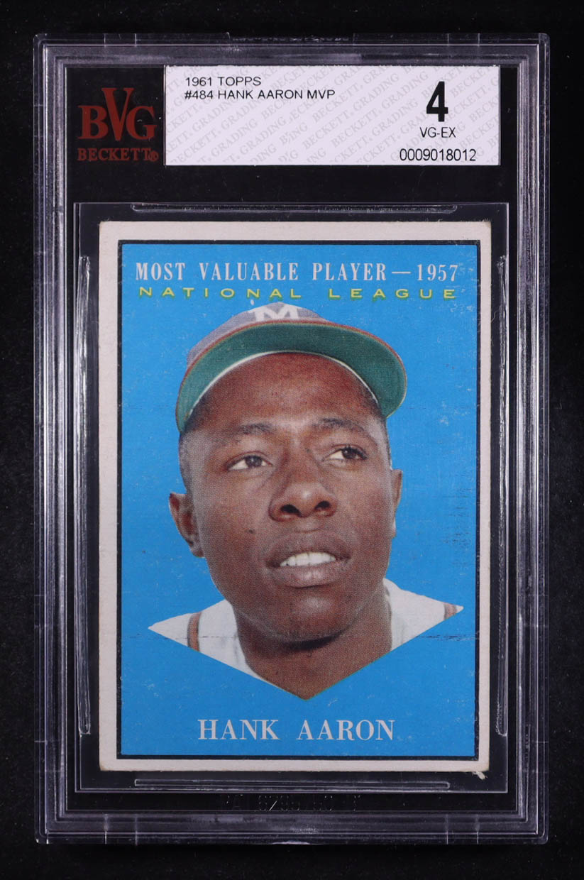 Hank Aaron 1961 Topps #484 MVP (BVG 4) at PristineAuction.com Hank Aaron 1961 Topps #484 MVP (BVG 4) at PristineAuction.com