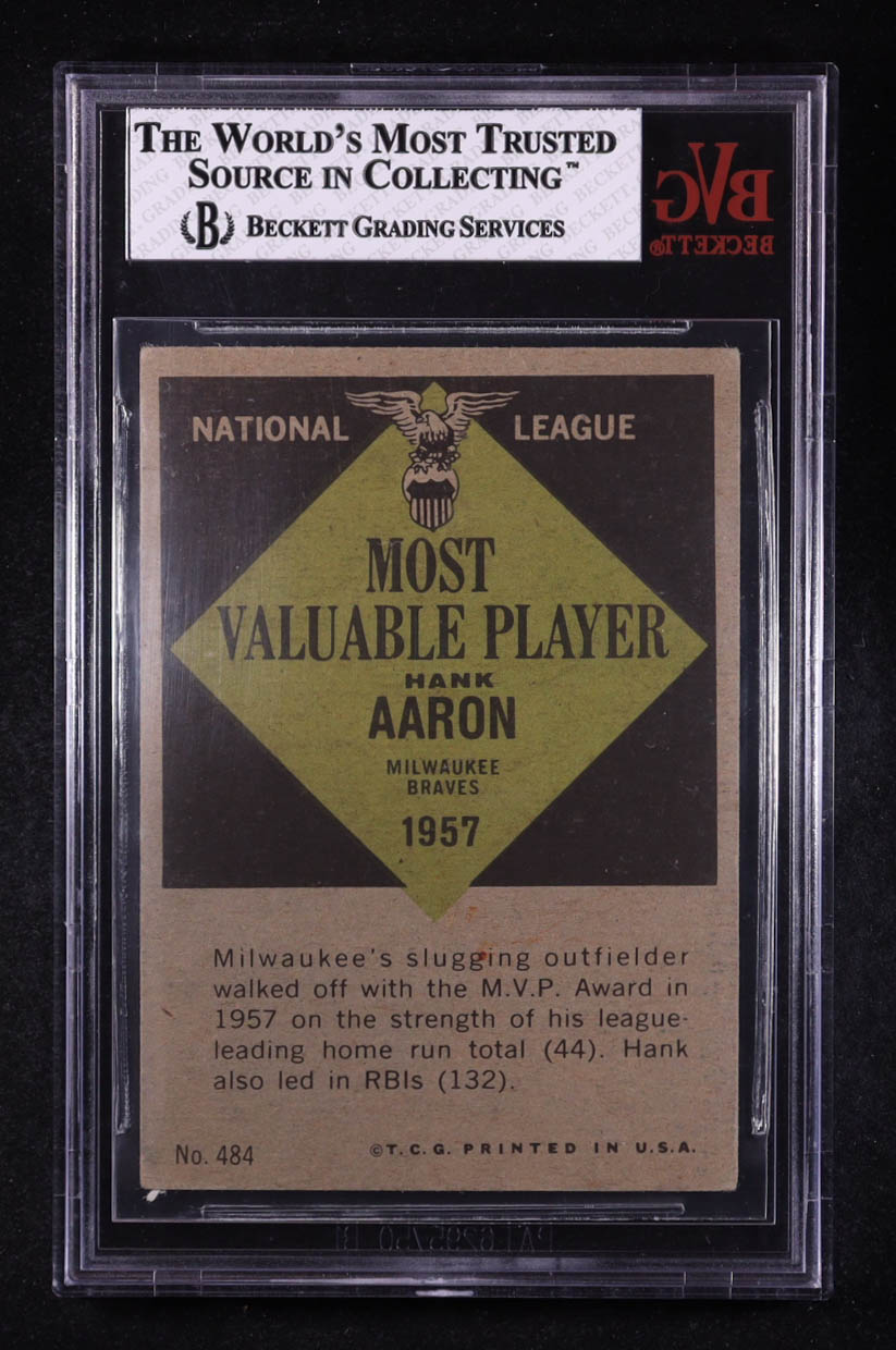 Hank Aaron 1961 Topps #484 MVP (BVG 4) at PristineAuction.com Hank Aaron 1961 Topps #484 MVP (BVG 4) at PristineAuction.com