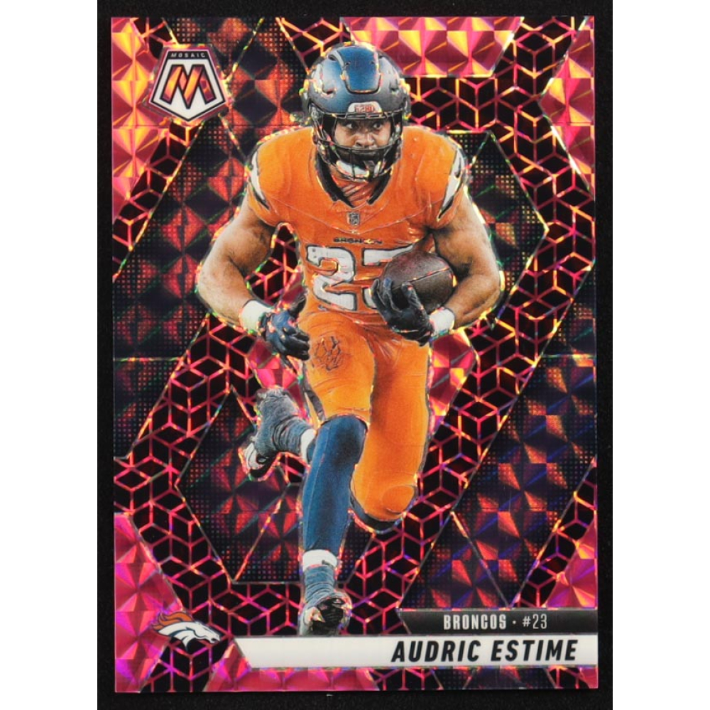 Audric Estime 2025 Panini Mosaic Mosaic Pink Spectris FOTL #208 #03/13 at PristineAuction.com
