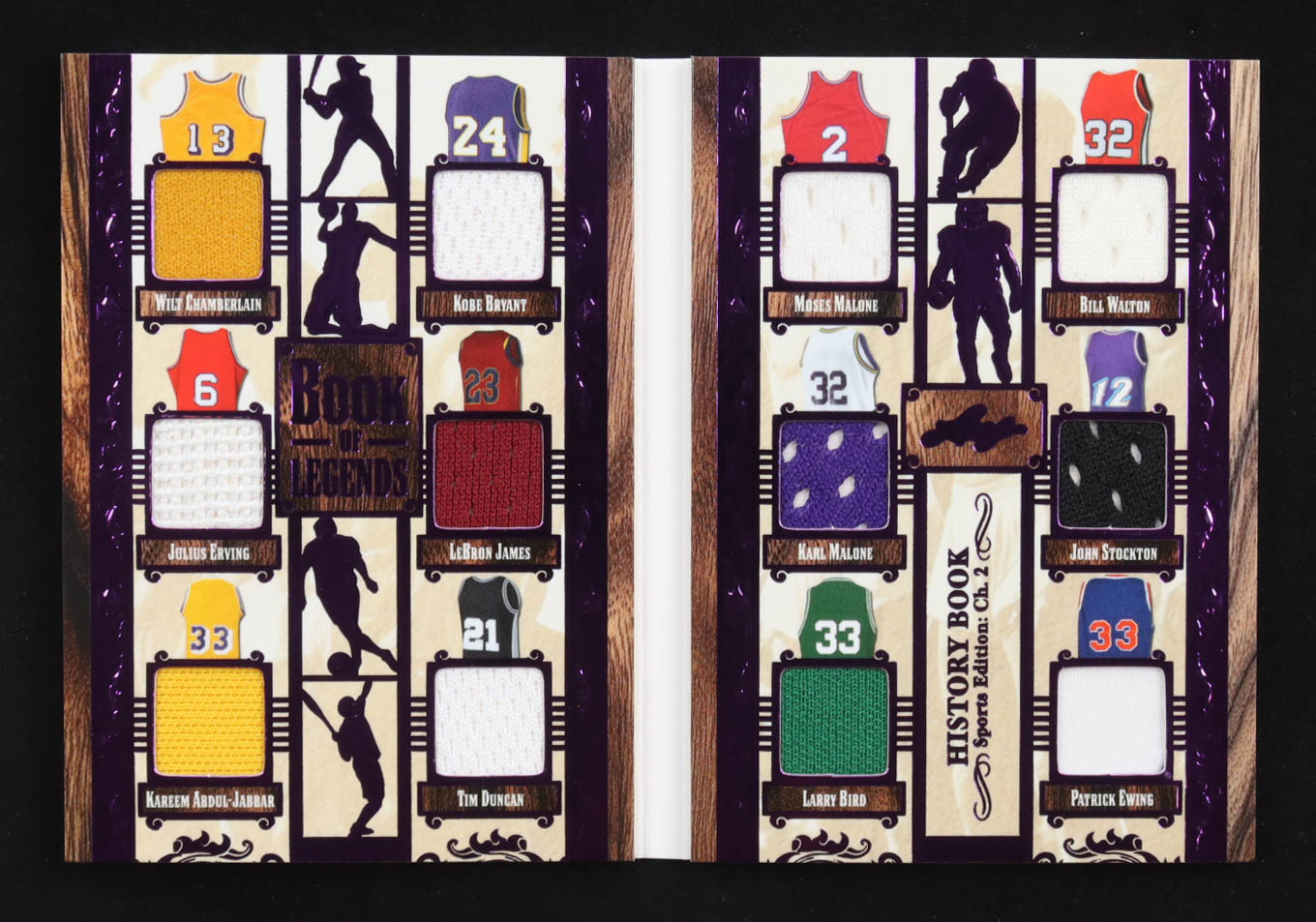 2025 Leaf History Book Book of Legends Purple #BL-6 #05/10 Wilt Chamberlain / Julius Erving / Kareem Abdul Jabbar / Kobe Bryant / Lebron James / Tim Duncan / Karl Malone / Larry Bird / Bill Walton/ John Stockton / Patrick Ewing at PristineAuction.com 2025 Leaf History Book Book of Legends Purple #BL-6 #05/10 Wilt Chamberlain / Julius Erving / Kareem Abdul Jabbar / Kobe Bryant / Lebron James / Tim Duncan / Karl Malone / Larry Bird / Bill Walton/ John Stockton / Patrick Ewing at PristineAuction.com