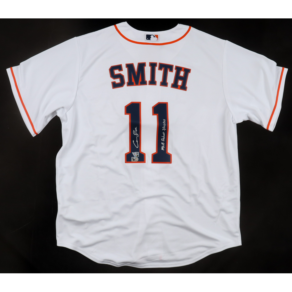 Cam Smith Signed Astros Nike Authentic Jersey Inscribed "MLB Debut 3/27/25" (Fanatics & MLB) at PristineAuction.com