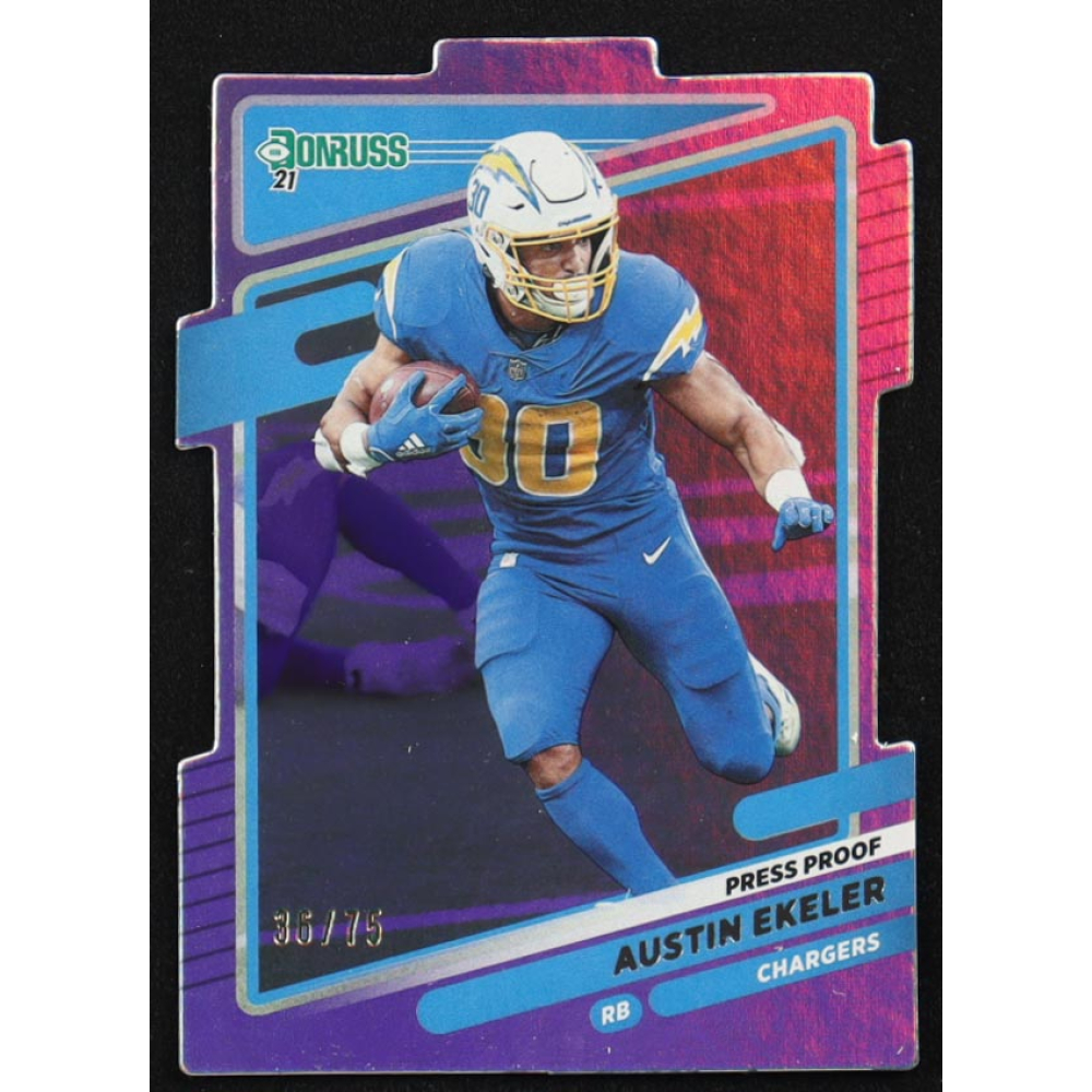 Austin Ekeler 2021 Donruss Press Proof Silver Die-Cut #72 #36/75 at PristineAuction.com
