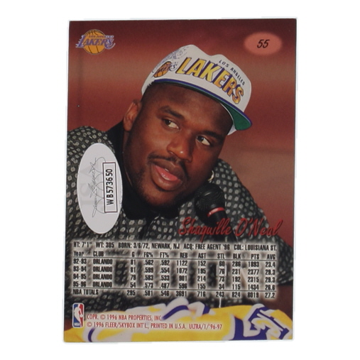 Shaquille O'Neal Signed 1996-97 Ultra #55 (JSA) at PristineAuction.com Shaquille O'Neal Signed 1996-97 Ultra #55 (JSA) at PristineAuction.com