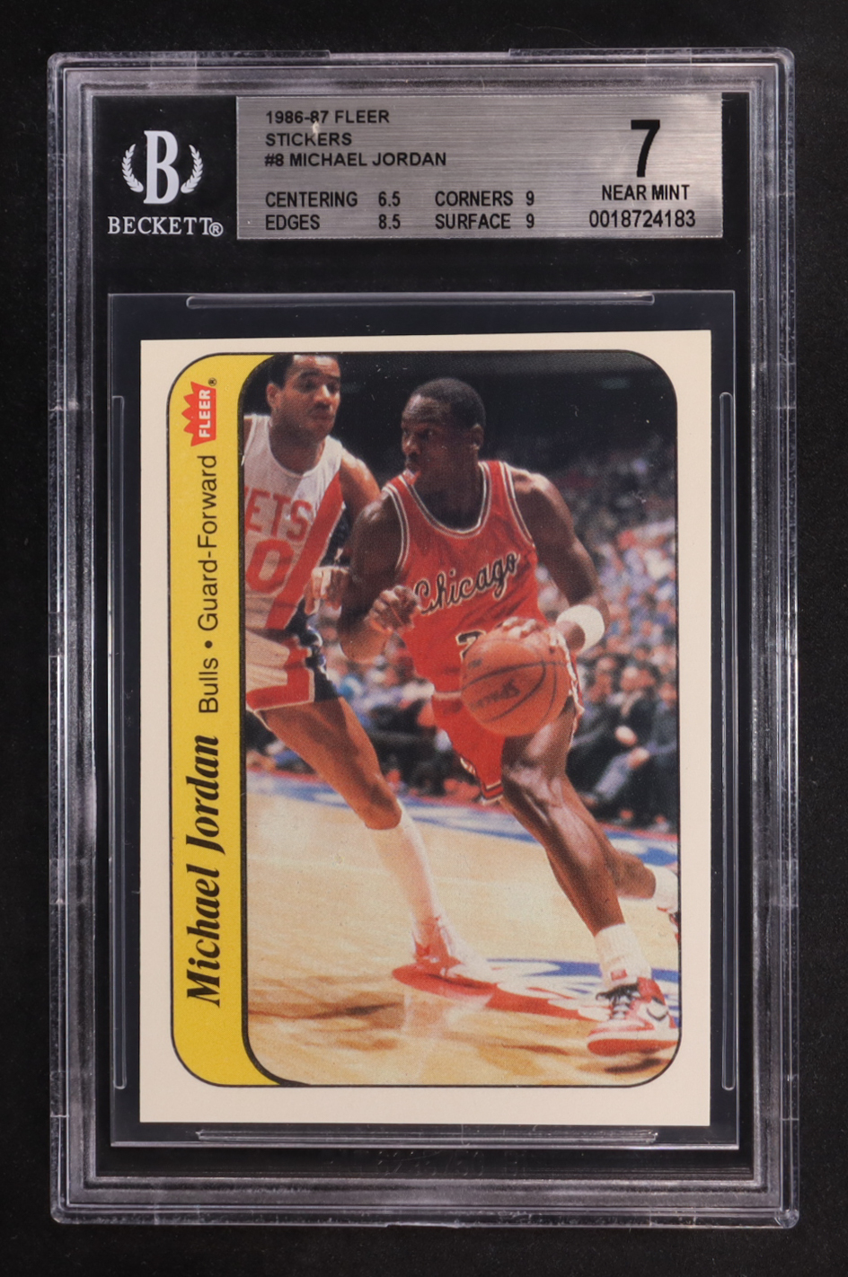 Michael Jordan 1986-87 Fleer Stickers #8 RC (BGS 7) at PristineAuction.com Michael Jordan 1986-87 Fleer Stickers #8 RC (BGS 7) at PristineAuction.com